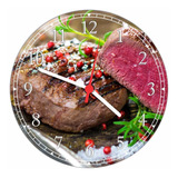 Relógio De Parede Comida Carne Churrasco Gourmet 30 Cm Q002