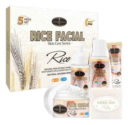 Kit Cuidado Facial De Arroz Rejuvenecedor Aclarante