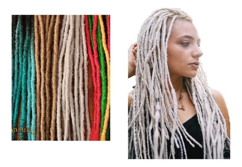 Extensiones Dreadlocks Rastas Sintéticas Medium 40cm 20unid