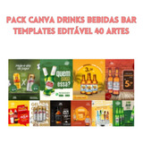 Pack Canva De Bebidas Bar Drink Templates Editavel 40 Artes