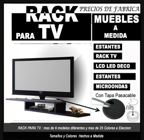 Rack Tv Flotante De 110x25x15 Cm Espectacular !