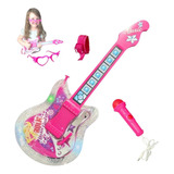 Guitarra Infantil Musical Com Microfone De Palco Ninho Boy 