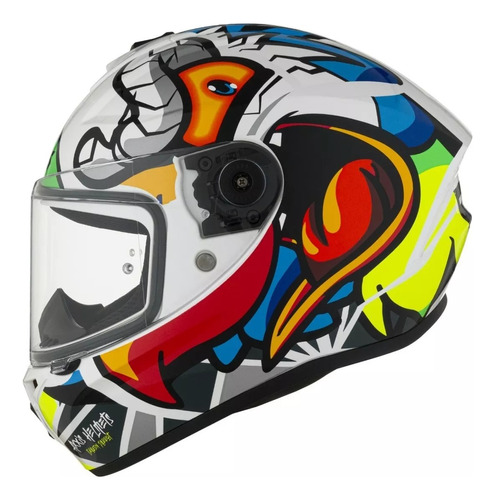 Casco Axxis Draken Parrot T:l 59-60 Blanco Perla Brillo 