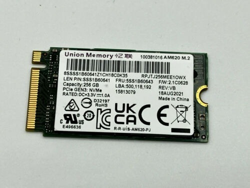 Disco Ssd 256gb M2 2242 Nvme - Union Memory Pull New Cuot