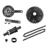 Kit Pe De Vela Shimano Cassete K7 8v 24 Marcha Eixo Corrente