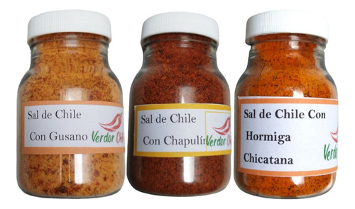 Sal De Chapulin, Chicatana Y Gusano Con Chile 100 G Cada Uno