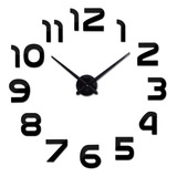 Reloj De Pared 3d Negro Pequeño 50x50 Cm