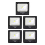 Kit 5 Refletor Led 50w Super Led Bivolt Prova D'água Ip66