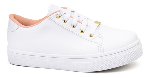 Tenis Feminino Star Casual Sapatenis Branco Leve Confortável