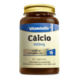 Cálcio + Vitamina D3 - 60 Cápsulas - Vitaminlife Sabor Sem Sabor