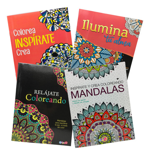 Set 4 Libros Mandalas Para Colorear Dreamsart Varios Títulos