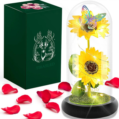Girasoles Artificiales Aniversario Girasol Eterno Artificial Flore Con Luz Led Cajas De Cartón Para Regalo Regalos Cumpleaños Mujer Centros De Mesa Decorativo Para Fiesta Decoraciones De Cumpleaños | Meses sin interés