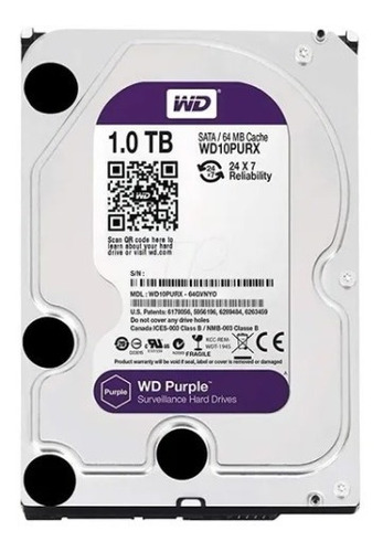 Disco Duro 1tb Tera Wd Western Purpura Camara Dvr Iva Inclui