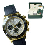 Relógio Rolex Daytona Meteorit Pulseira Borracha B. Eta 3035