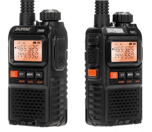 2 Radios Portatil Baofeng Uv-3r + Plus Vhf/uhf Nuevo En Caja