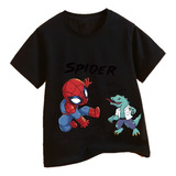 Camisetas Com Estampa De Manga Curta Homem-aranha Com Monstr