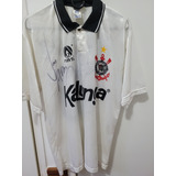 Camisa Corinthians 1992-1994 Branca Finta Autografada Neto