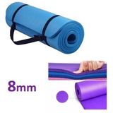 Colchoneta Mat Yoga Pilates Camping Gym Enrollable Manij 8mm