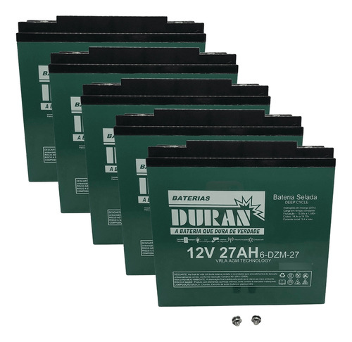 Kit 5 Baterias Duran Agm 12v 24ah Bike Scooter Eb 025 1500w