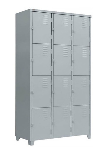 Roupeiro De Aço Locker 12 Portas Pequenas 198x92x40 Chapa 26