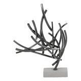 Deco 79 Escultura Abstracta De Metal Con Base De Mármol, 17 