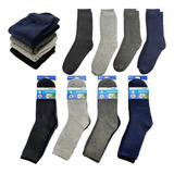 Qikun Pack 12 Calcetines Largo Deportivo  Liso Bambú Hombre