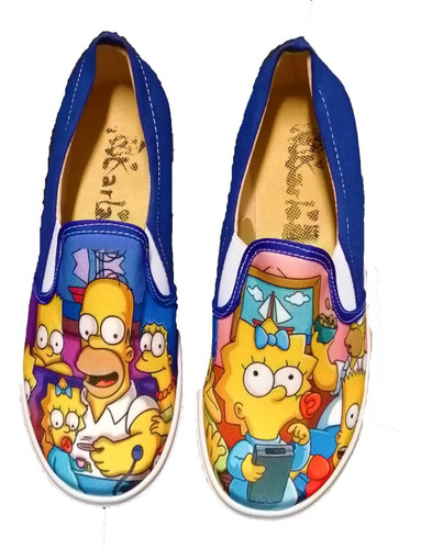Tenis Zapato Los Simpson Familia Lona Moda Casual 