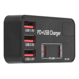 Estación De Carga Multiusb De 5 Puertos, 3 A, 2 C, 48 W, Min