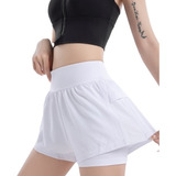 Short Deportivo Con Falda De Licra P/correr Ejercicio 2 En 1