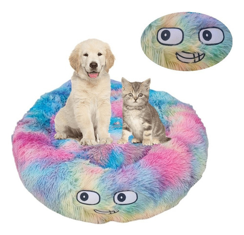 Cama Cojín De Felpa Suave Para Mascota Perro Y Gato 70cm Color 04583 Arcoiris