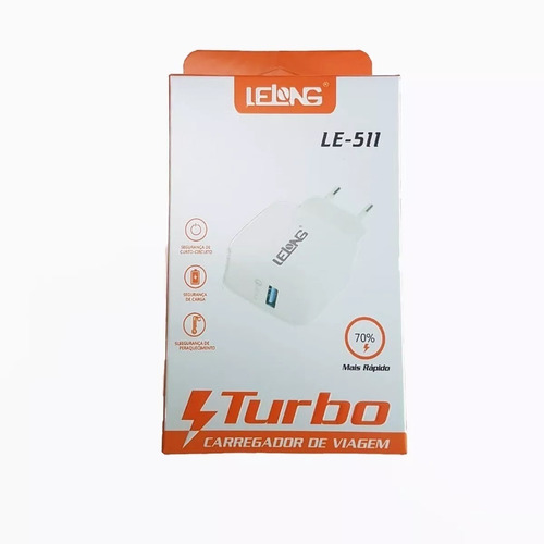 Carregador Usb Adaptador Universal Branco Le-511 Turbo