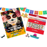Libro P Colorear Celebración Méxicana - Mandala + 60 Lápices