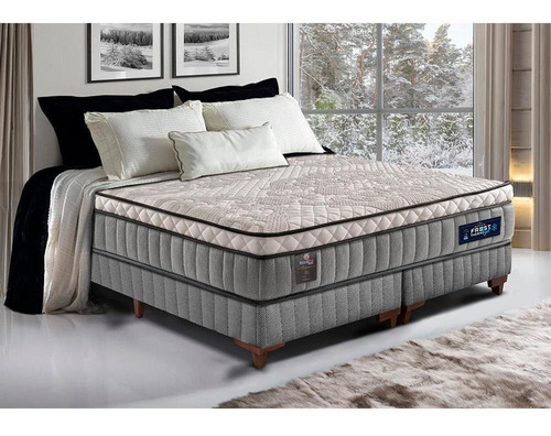 Cama Box Queen 158x198 Cama Inbox Frost Thermogel Living Cor Cinza