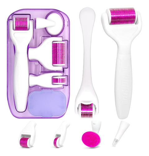 Kit Derma Roller Mpopuul 7 En 1 Con Rodillo De Jade Y Barra