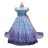 Frozen Elsa Princess Dress, Vestido De Manga Corta Con Lente