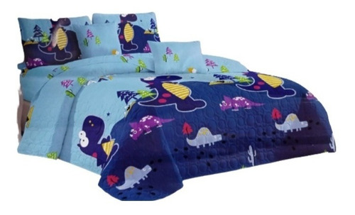 Cobertor Quilt Verano Cubrecama Infantil 1.5 Plaza Funda S4