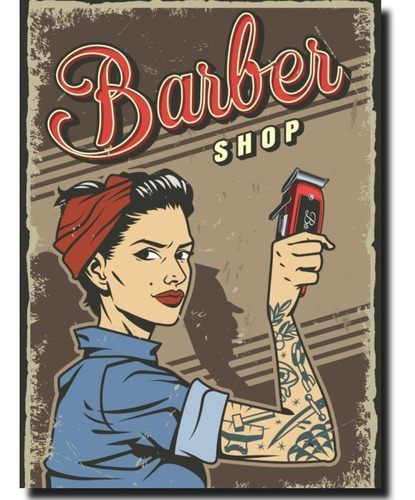 Poster Barberia Barbershop Barber Shop Grande 70x50 Cm