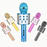 Microfone Karaoke Youtuber Microfone Karaoke Grava Reporter Cores Karaoke Omnidirecional Cor Azul