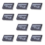 10 Adaptadores De Memoria Micro Sd Para Memory Stick Pro Duo