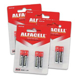 Kit Pilha Comum Palito Aaa/r03p/1.5v Com 16unid - Alfacell