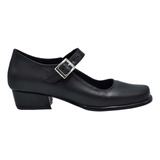 Zapato Escolta Mancera 629 Negro Tacón Escolar 22 Al 27