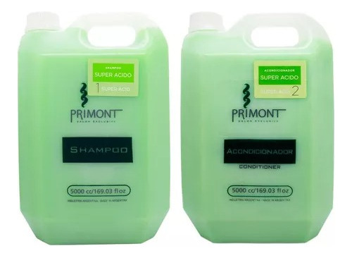 Primont Shampoo + Acondicionador Super Acido Teñidos 5lt