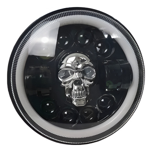 Faro Redondo 7 Pulgadas Con Calavera Para Jeep/bocho/moto