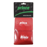 Muñequera Prince Rojo Logo Blanco Tenis Padel Squash