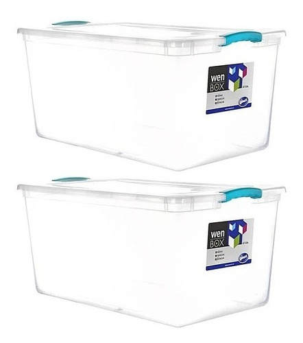 Pack 2 Cajas Wenco Transparente Wenbox 61 Lts 66,8x39,6x31,5