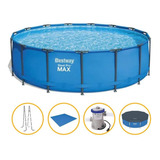 Piscina Estrutural 16.015 L Filtro Capa Escada Forro Bestway