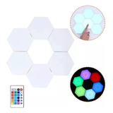 Set De 6 Luces Hexagonales Led Rgb Gamer + Control Remoto