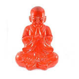 Buda Chinês Grande Vermelho Intenso Estátua.