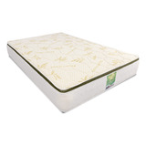 Colchon Queen Size Memory Foam Resortes Bamboo Bio Mattress Color Blanco/verde