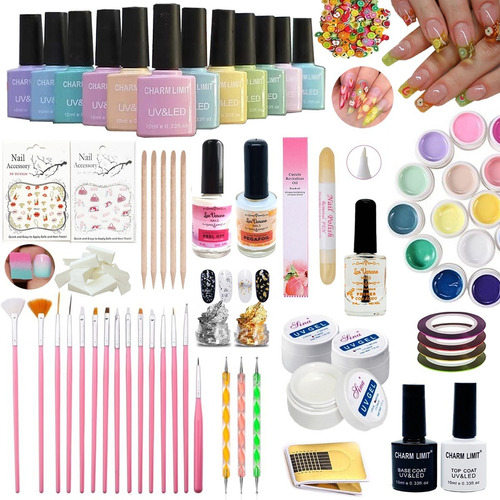 Kit Completo De Decoración Deco Esmaltes Semipermanentes Gel